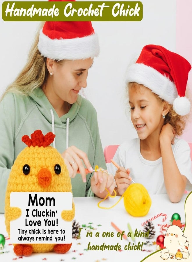 BdayPtion Gifts for Mom Christmas Stocking Stuffers Mom Gifts from Daughter Son, Xmas Present for Mommy Mother in Law Bonus Step Mothers, Funny I Love You Mum Birthday Present Handmade Crochet Chicken - Image 3